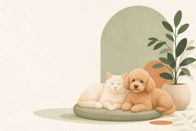 猫和狗在温暖的居家环境中陪伴